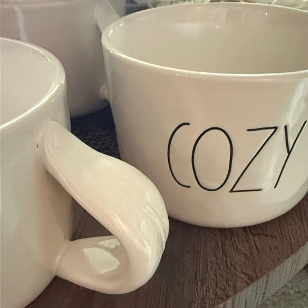 Rae Dunn Cozy White Mugs Set of 2 - Picture 5 of 5